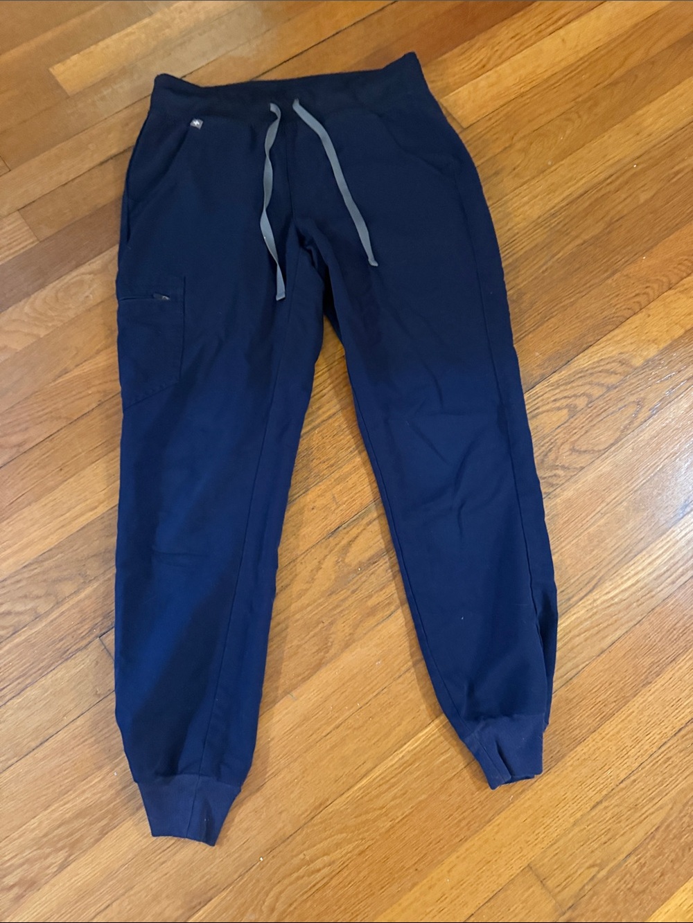 Figs Zamora Navy Women's Jogger with Gray Drawstring